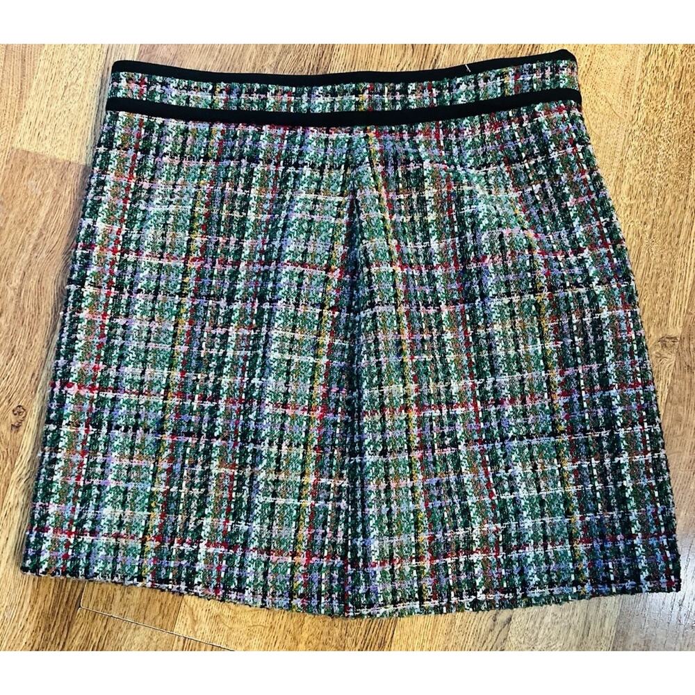Ann Taylor Mini Pencil Skirt 14 NWT Tweed Rainbow Multicolored Side Zip NEW